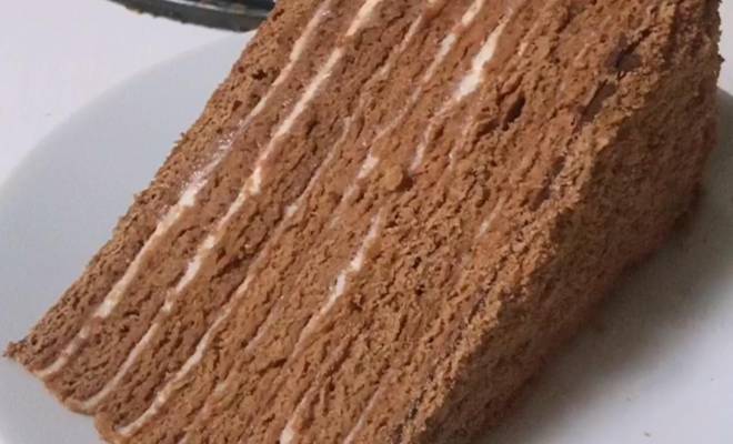 Шоколадный торт Медовик со сметанным кремом и сгущенкой рецепт