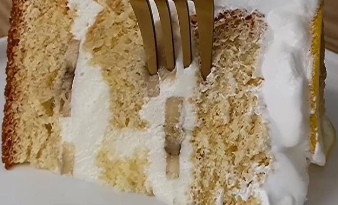 Торт с меренговым кремом и бананом рецепт