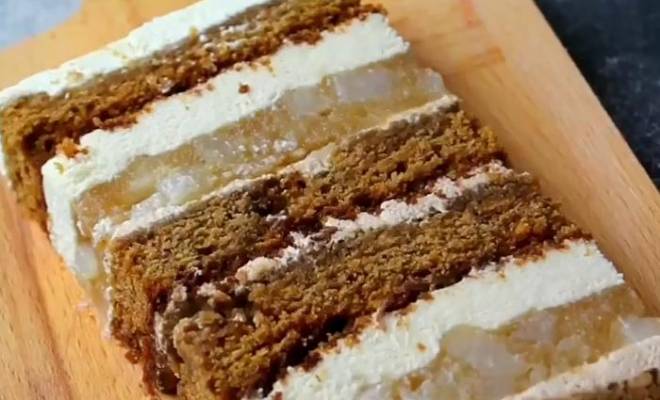 Торт "Груша Фундук" с желе и муссом рецепт