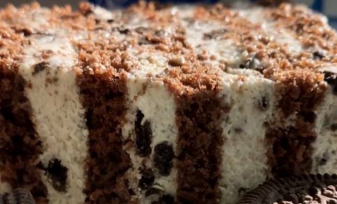 Шоколадный торт Орео с муссом и молочной пропиткой рецепт