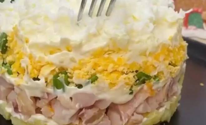 Салат с копченой курицей яйцом и картофелем рецепт