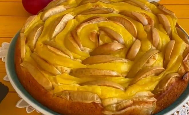 Пирог с яблоками и заварным кремом рецепт