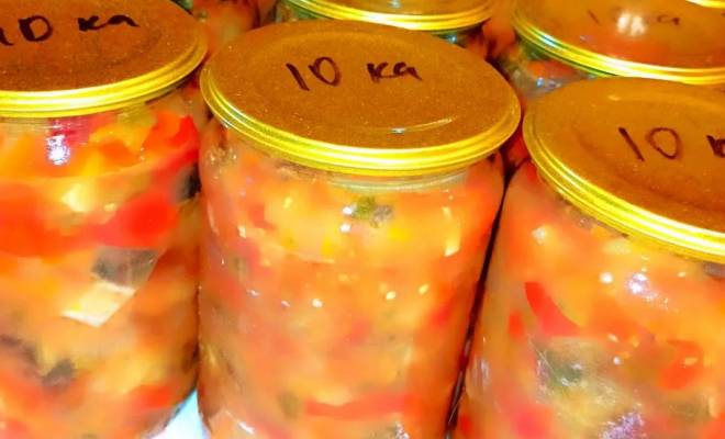 Салат десятка из баклажанов, морковью, луком и помидорами на зиму рецепт