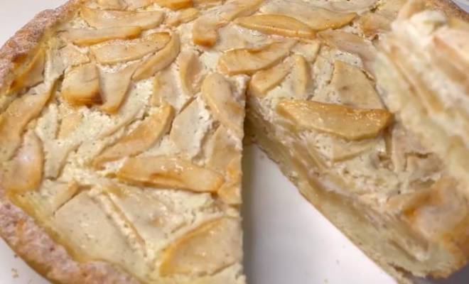 Цветаевский яблочный пирог на песочном тесте и сметанным кремом рецепт