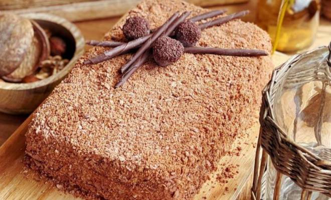 Торт Наполеон шоколадный домашний рецепт
