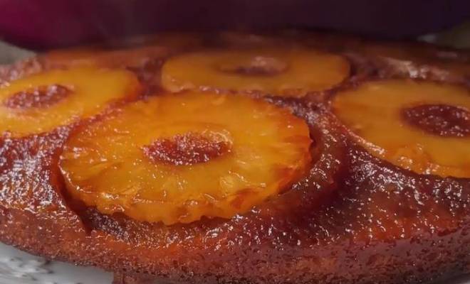 Перевернутый пирог с ананасами и карамелью Тарт Татен рецепт