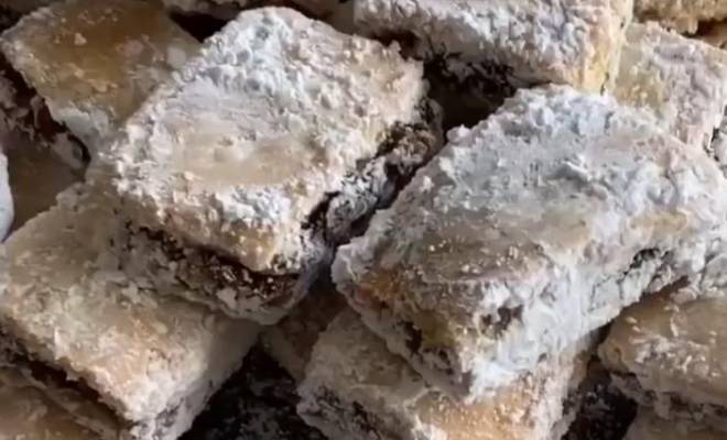 Сухой пирог печенье с орехами в сахарной пудре рецепт
