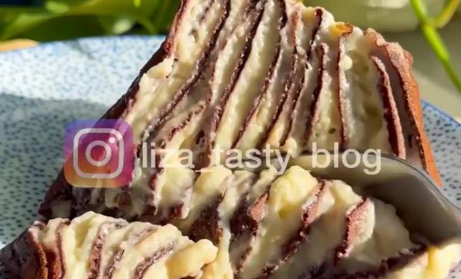 Вкусный ПП торт из блинов и заварного крема рецепт