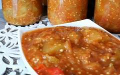 Баклажаны в томатном соусе с болгарским перцем на зиму
