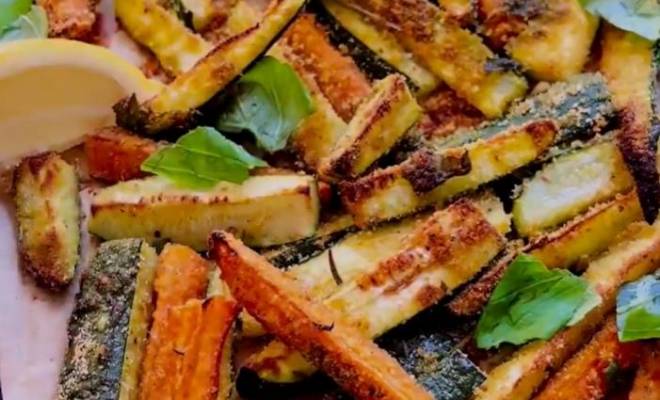 Запеченные овощи в духовке кусочками: кабачки и морковь рецепт