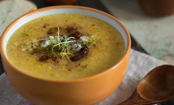 Крем Суп с кукурузой, беконом и голубым сыром рецепт