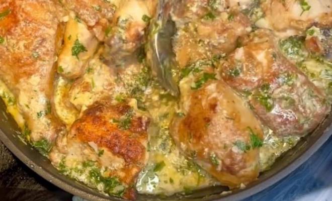 Цыпленок в чесночном соусе на сковороде рецепт