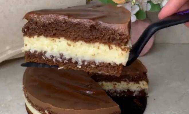 Шоколадный торт Баунти с кокосовой стружкой рецепт