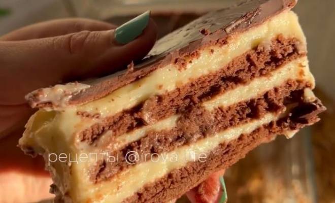 Торт из печенья с шоколадом без выпечки рецепт