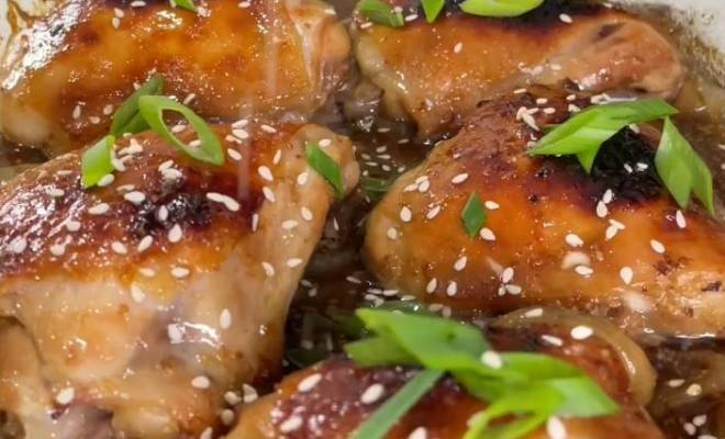 Куриные бедра с соевым соусом и медом по корейски в духовке рецепт
