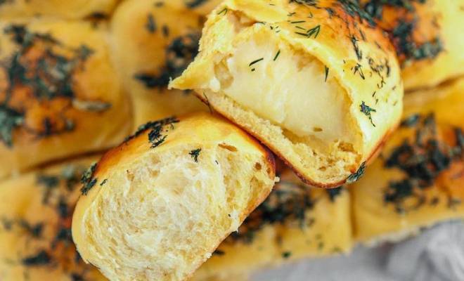 Тыквенные булочки с картофелем и сыром моцареллой рецепт