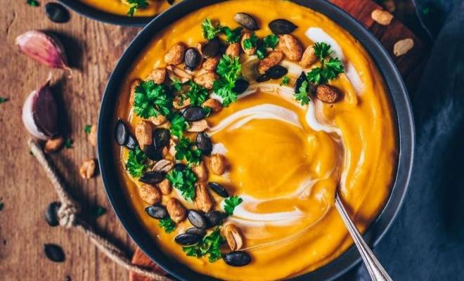 Вкусный суп пюре из тыквы со сливками и картофелем рецепт