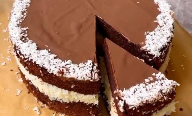 Шоколадный торт баунти с кокосовой стружкой рецепт