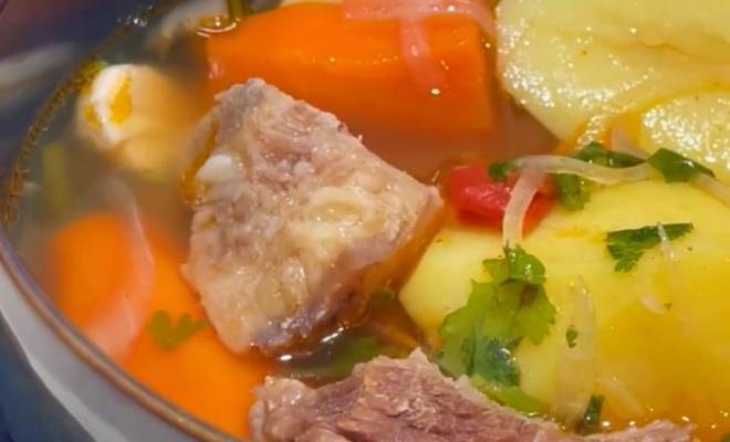 Классический суп Шурпа из говядины в кастрюле рецепт