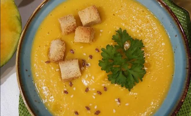 Осенний суп-пюре из тыквы и кабачков на сливках рецепт
