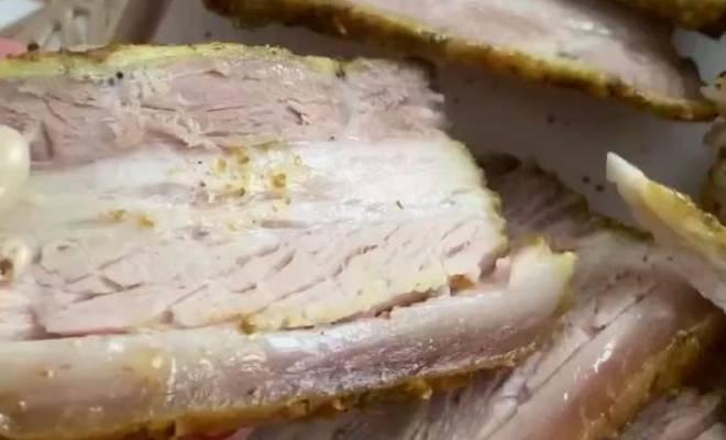 Запеченная свиная грудинка в духовке на бутерброды рецепт