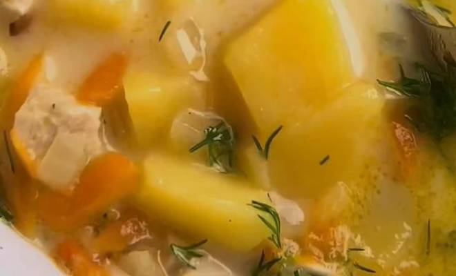Сливочный куриный суп с картошкой и морковью рецепт
