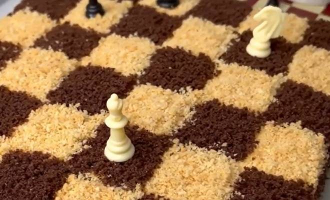 Бисквитный торт в стиле шахмат рецепт
