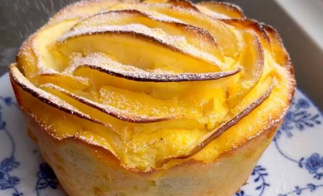 Творожный пирог шарлотка с яблоками в духовке рецепт