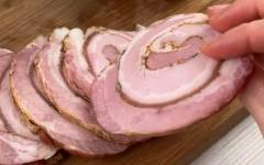 Мясной рулет из свиной грудинки в духовке
