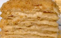 Торт Наполеон слоеный с заварным кремом