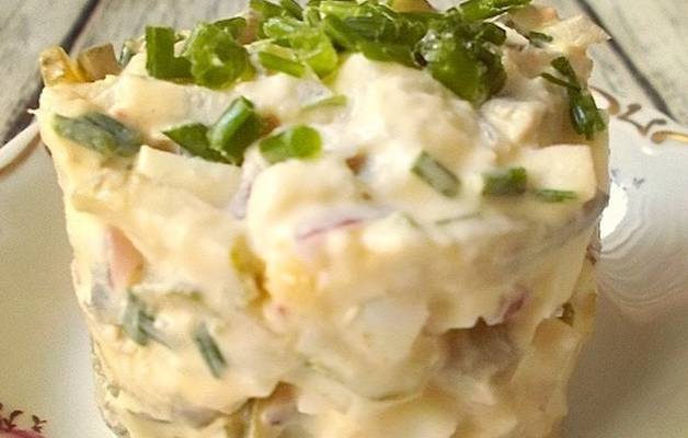 Салат из сельди картофеля и огурцов маринованных рецепт