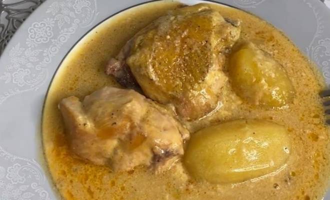 Курица в сливочном соусе Джэд либжэ по кабардински рецепт