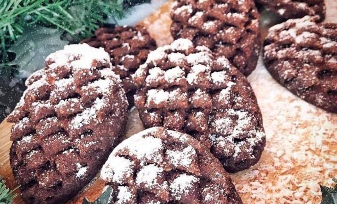 Новогоднее шоколадное печенье шишки рецепт