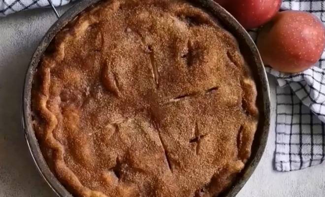 Американский яблочный пирог с корицей в духовке рецепт
