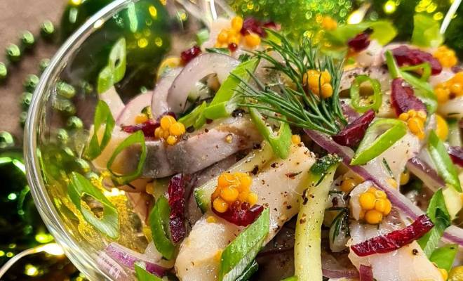 Салат из селедки и свежих огурцов рецепт
