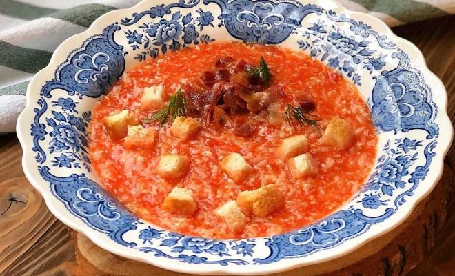 Сливочно-томатный суп на курином бульоне рецепт