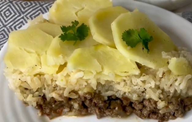 Рис с фаршем и картофелем рецепт