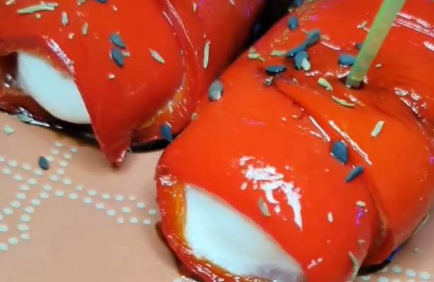 Рулетики с болгарским перцем и творожным сыром рецепт