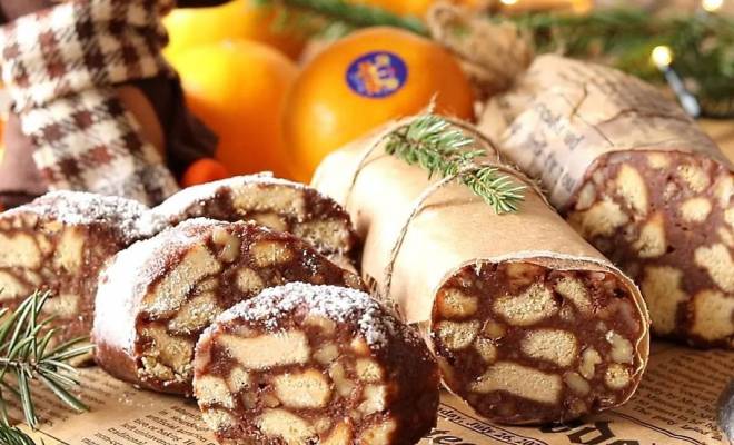 Видео Колбаса шоколадная из СССР на новогоднем столе рецепт