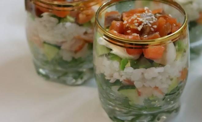 Суши салат в стакане рецепт