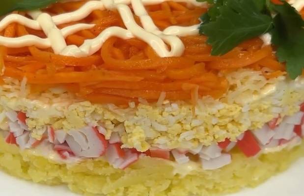 Салат с крабовыми палочками и картошкой рецепт