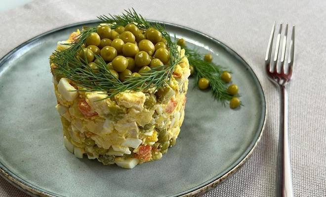 ПП салат оливье с куриной грудкой рецепт