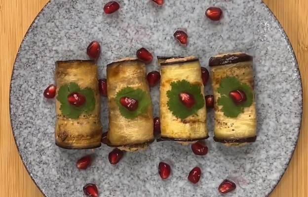Рулетики из баклажанов с грецкими орехами рецепт