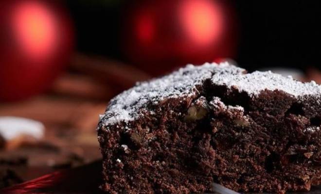 Шоколадный кекс в духовке с какао порошком и шоколадным ганашем рецепт