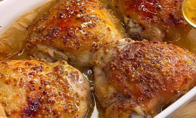 Сочные куриные бедра в духовке с медом и горчицей рецепт