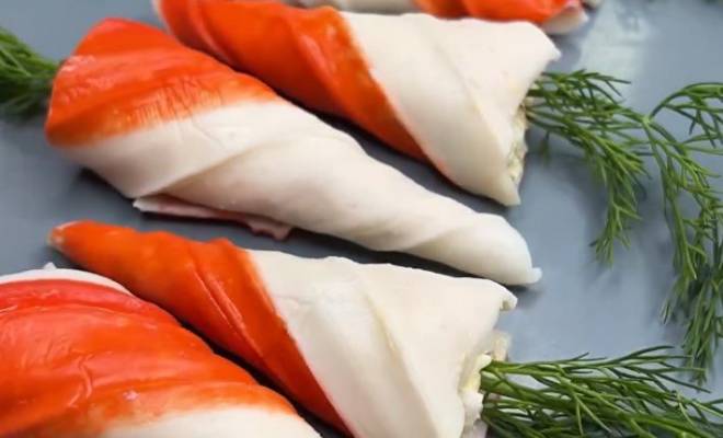 Закуска морковка из крабовых палочек на Новый Год Кролика рецепт