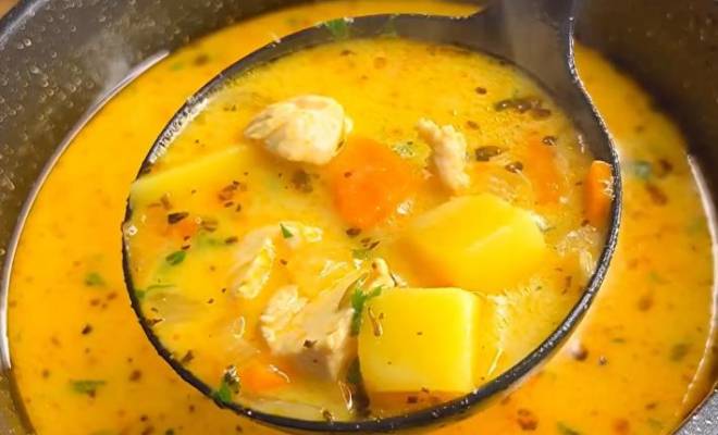 Сырный куриный суп за 20 минут рецепт