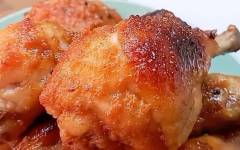 Куриные голени в медово-горчичном маринаде в духовке