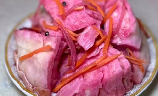 Хрустящая маринованная капуста со свёклой «Пелюстка» рецепт