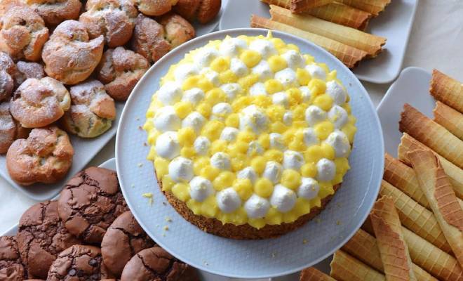 Маковый пирог с лимонным курдом и творожно-сливочным кремом рецепт